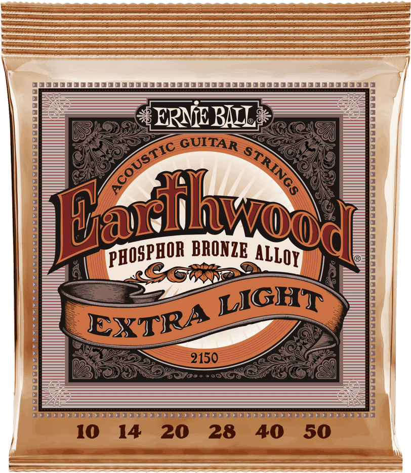 Ernie Ball Jeu De 6 Cordes Folk (6) 2150 Earthwood Phosphore Bronze Extra Light 10-50 - Westerngitarre Saiten - Main picture