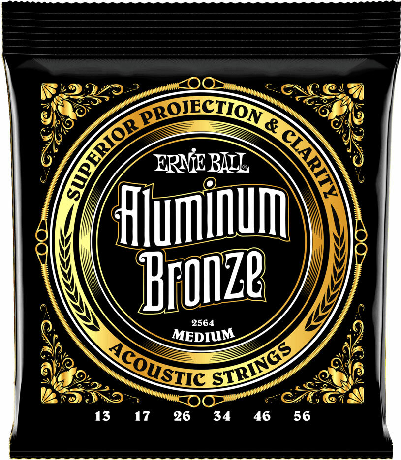 Ernie Ball Jeu De 6 Cordes Folk (6) 2564 Aluminum Bronze Acoustic Medium 13-56 - Westerngitarre Saiten - Main picture