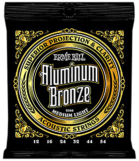 Ernie Ball Jeu De 6 Cordes Folk (6) 2566 Aluminum Bronze Medium Light 12-54 - Westerngitarre Saiten - Main picture