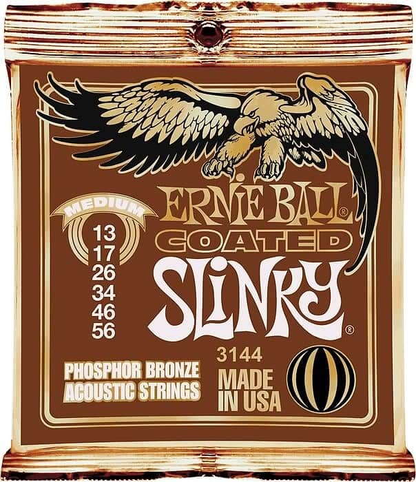 Ernie Ball Jeu De 6 Cordes Folk (6) 3144 Coated Phosphor Bronze Slinky 13-56 - Westerngitarre Saiten - Main picture