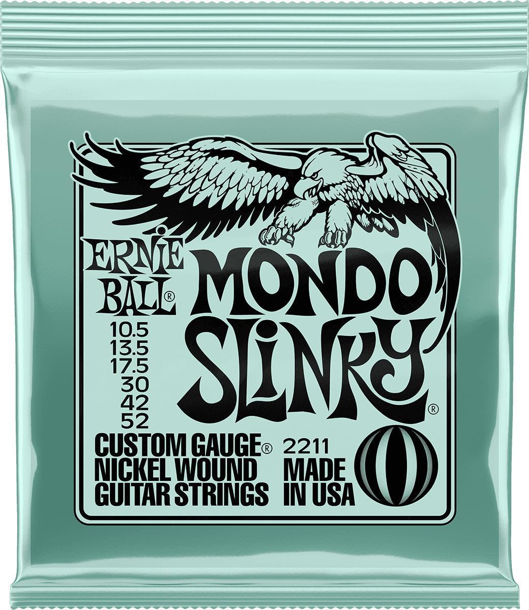 E-gitarren saiten Ernie ball P02211 Electric Guitar 6-String Set Mondo Slinky Nickel Wound 10.5-52 - Saitensätze
