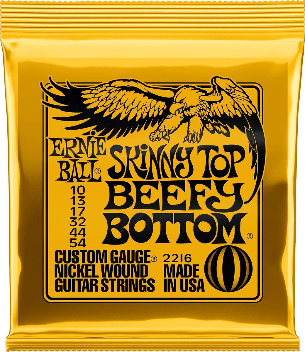 E-gitarren saiten Ernie ball P02216 Electric Guitar 6-String Set Skinny Top Beefy Bottom Slinky NPS 10-54 - Saitensätze