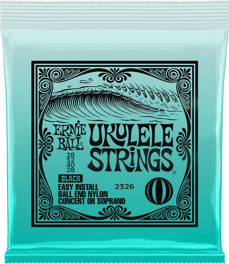 Ernie Ball P02326 Ukulele Ball End Nylon Strings Black Concert/soprano A Boule 4c 28-28 - Ukulele Saiten - Main picture