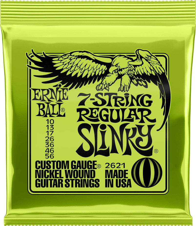 Ernie Ball P02621 Regular Slinky Nickel Wound Electric Guitar Strings 7c 10-56 - E-Gitarren Saiten - Main picture