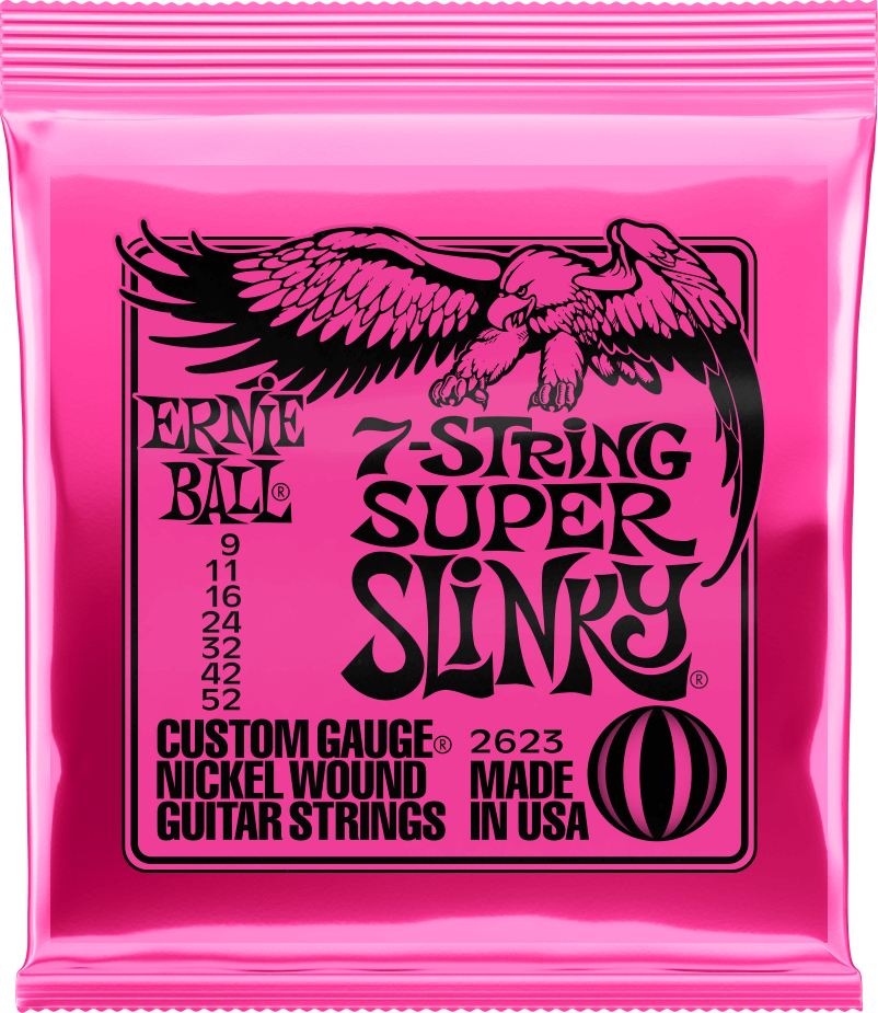 Ernie Ball P02623 Super Slinky Nickel Wound Electric Guitar Strings 7c 9-52 - E-Gitarren Saiten - Main picture