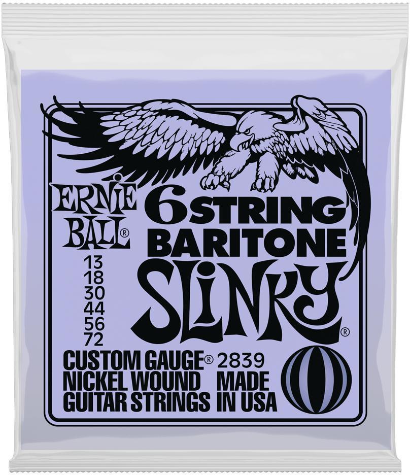 E-gitarren saiten Ernie ball P02839 6-String Baritone Slinky 5/8 Scale Elecric Guitar Strings 13-72 - Saitensätze 