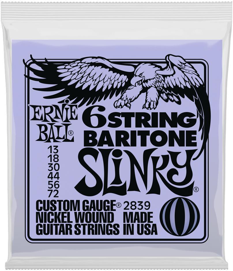 E-gitarren saiten Ernie ball P02839 6-String Baritone Slinky 5/8 Scale Elecric Guitar Strings 13-72 - Saitensätze