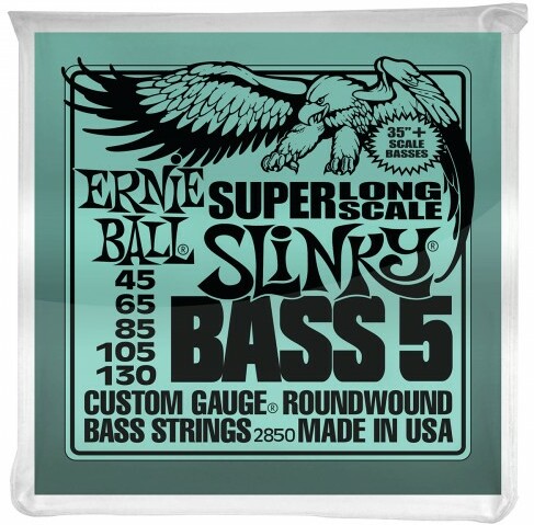 Ernie Ball P02850 5-string Slinky Nickel Wound Super Long Scale Electric Bass 5c 45-130 - E-Bass Saiten - Main picture