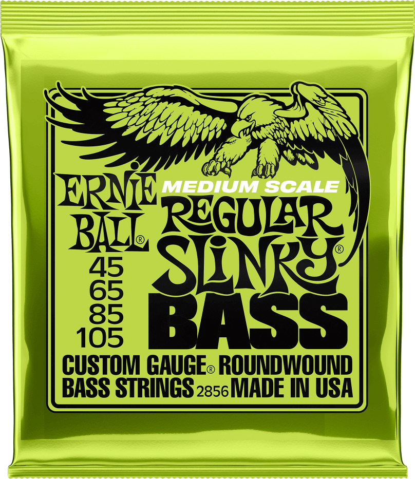 Ernie Ball P02856 Regular Slinky Nickel Wound Medium Scale Electric Bass 4c 45-105 - E-Bass Saiten - Main picture