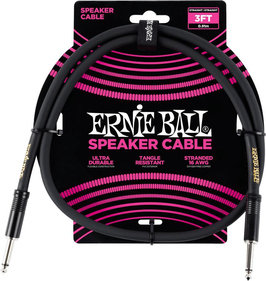 Kabel Ernie ball P06071 3in Straigth / Straigth Speaker Cable - Black
