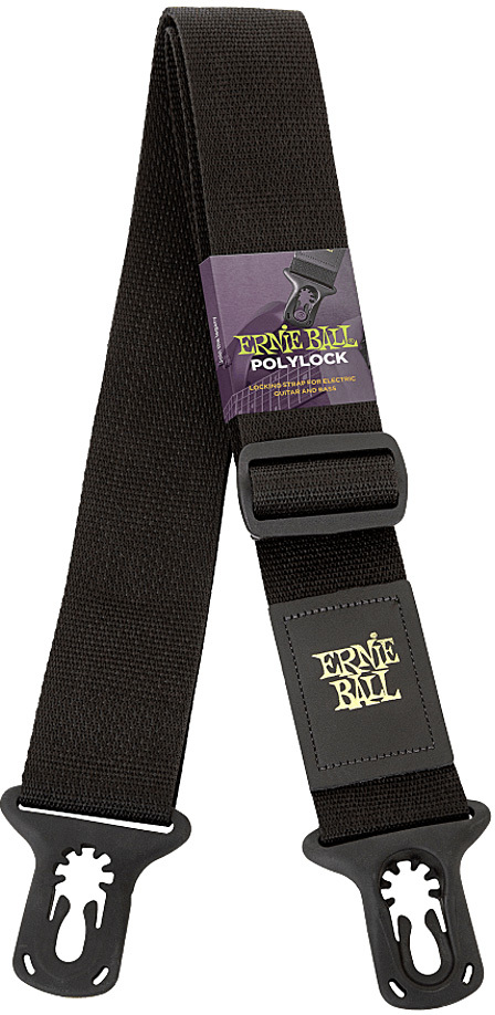 Ernie Ball Polylock Guitar Strap Black - Gitarrengurt - Main picture