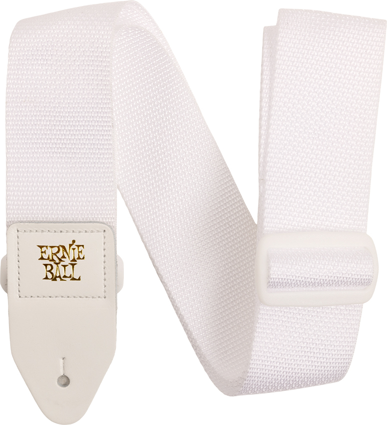 Ernie Ball Polypro 2.inc Guitar Strap White & White - Gitarrengurt - Main picture