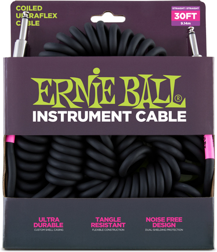 Ernie Ball Ultraflex Instrument Torsades Jack/jack 9m Noir - Kabel - Main picture