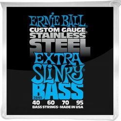 E-bass saiten Ernie ball Bass (4) 2845 Stainless Steel Extra Slinky - Satz mit 4 saiten