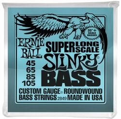 E-bass saiten Ernie ball Bass (4) 2849 Slinky Super Long Scale 45-105 - Satz mit 4 saiten