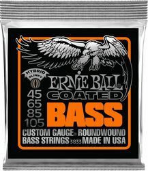 E-bass saiten Ernie ball Bass (4) 3833 Coated Hybrid Slinky 45-105 - Satz mit 4 saiten
