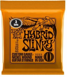 E-gitarren saiten Ernie ball Electric (3x SET) 3222 Hybrid Slinky 9-46 - Saitensätze