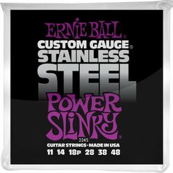 E-gitarren saiten Ernie ball Electric (6) 2245 Stainless Steel Power Slinky 11-48 - Saitensätze 