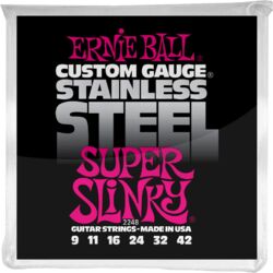 E-gitarren saiten Ernie ball Electric (6) 2248 Stainless Steel Super Slinky 9-46 - Saitensätze 