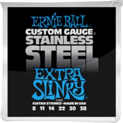E-gitarren saiten Ernie ball Electric (6) 2249 Stainless Steel Extra Slinky 8-38 - Saitensätze 