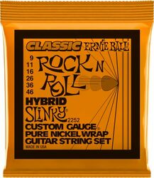 E-gitarren saiten Ernie ball Electric (6) 2252 Classic Rock N Roll Hybrid Slinky 9-46 - Saitensätze