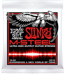 E-gitarren saiten Ernie ball Electric (6) 2915 Slinky M-Steel 10-52 - Saitensätze
