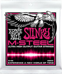 E-gitarren saiten Ernie ball Electric (6) 2923 M-Steel Super Slinky 9-42 - Saitensätze 