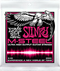 E-gitarren saiten Ernie ball Electric (6) 2923 M-Steel Super Slinky 9-42 - Saitensätze