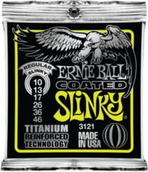 E-gitarren saiten Ernie ball Electric (6) 3121 Coated Titanium Regular Slinky 10-46 - Saitensätze