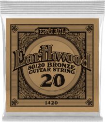 Westerngitarre saiten Ernie ball Folk (1) Earthwood 80/20 Bronze 020 - Saite je stück