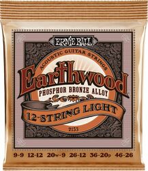 Westerngitarre saiten Ernie ball Folk (12) 2153 Earthwood Phosphor Light 9-46 - 12-saiten-set