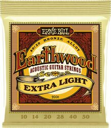 Westerngitarre saiten Ernie ball Folk (6) EarthWood Extra Light 10-50 - Saitensätze 