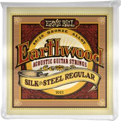 Westerngitarre saiten Ernie ball Folk (6) 2043 Earthwood Silk & Steel 13-56 - Saitensätze 