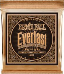 Westerngitarre saiten Ernie ball Folk (6) 2548 Everlast Coated Phosphor Bronze 11-52 - Saitensätze 