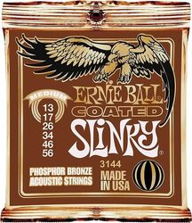 Westerngitarre saiten Ernie ball Folk (6) 3144 Coated Phosphor Bronze Slinky 13-56 - Saitensätze 