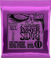 E-gitarren saiten Ernie ball P02620 Electric Guitar 7-String Set Power Slinky Nickel Wound 11-58 - 7-saiten-set