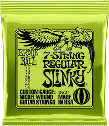 E-gitarren saiten Ernie ball P02621 Electric Guitar 7-String Set Regular Slinky Nickel Wound 10-56 - 7-saiten-set