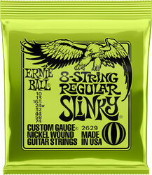 E-gitarren saiten Ernie ball P02629 Electric Guitar 8-String Set Regular Slinky Nickel Wound 10-74