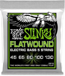 E-bass saiten Ernie ball P02816 5-String Regular Slinky Flatwound Electric Bass Strings 45-130 - 5-saiten-set