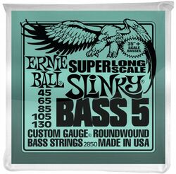 E-bass saiten Ernie ball P02850 5-String Slinky Nickel Wound Super Long Scale Electric Bass Strings 45-130 - 5-saiten-set