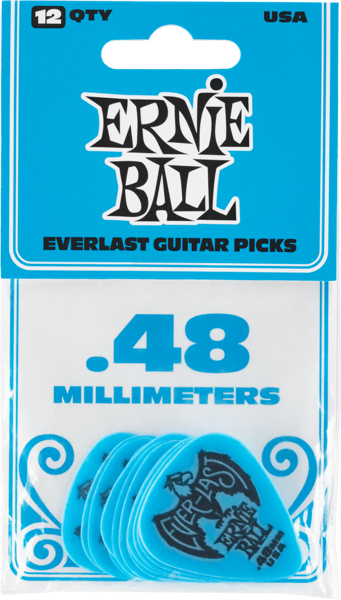 Ernie Ball Everlast Sachet De 12 Bleu 0,48mm - Plektren - Variation 1
