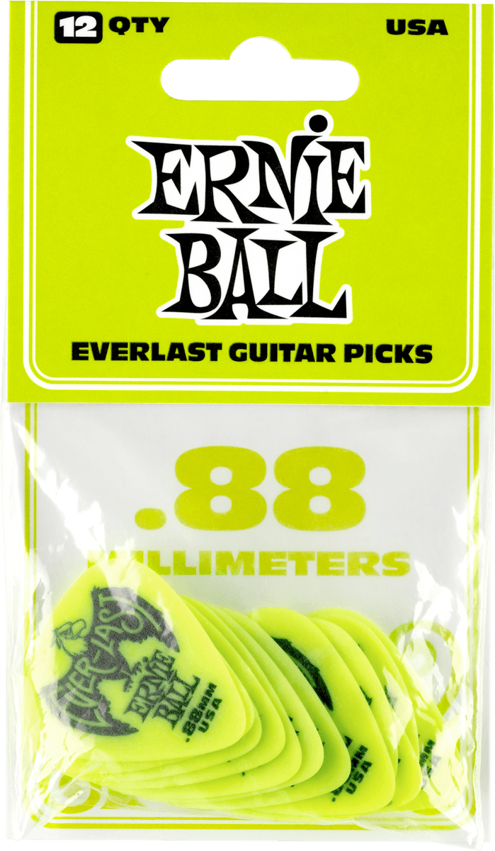 Ernie Ball Mediators Everlast Sachet De 12 Vert 0,88mm - Plektren - Variation 1