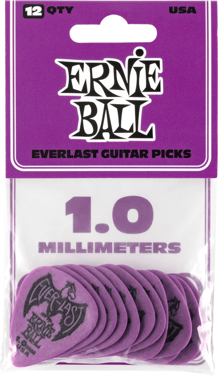 Ernie Ball Mediators Everlast Sachet De 12 Violet 1mm - Plektren - Variation 1
