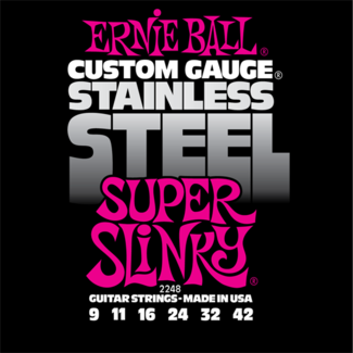 Ernie Ball Jeu De 6 Cordes Electric (6) 2248 Custom Gauge Stainless Steel Super Slinky 9-46 - E-Gitarren Saiten - Variation 1