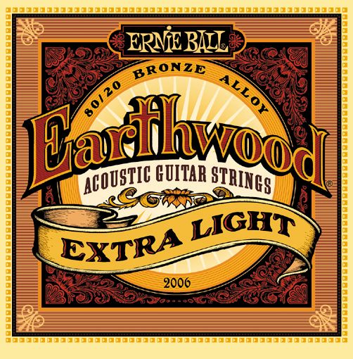 Ernie Ball Jeu De 6 Cordes Folk (6) 2006 Earthwood 80/20 Bronze Extra Light 10-50 - Westerngitarre Saiten - Variation 1
