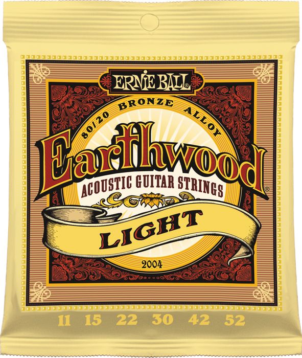 Ernie Ball Jeu De 6 Cordes Folk (6) 2004 Earthwood 80/20 Bronze Light 11-52 - Westerngitarre Saiten - Variation 1