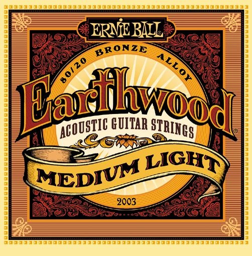 Ernie Ball Jeu De 6 Cordes Folk 2003 Earthwood 80/20 Bronze Medium Light 12-54 - Westerngitarre Saiten - Variation 1
