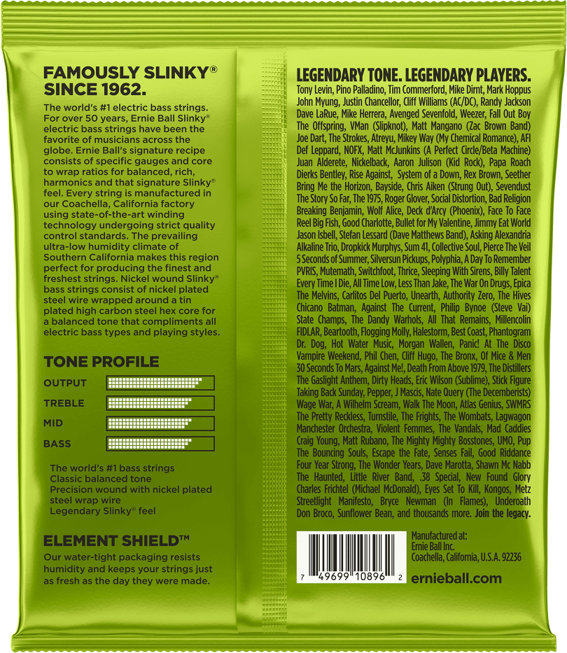 Ernie Ball P02856 Regular Slinky Nickel Wound Medium Scale Electric Bass 4c 45-105 - E-Bass Saiten - Variation 1