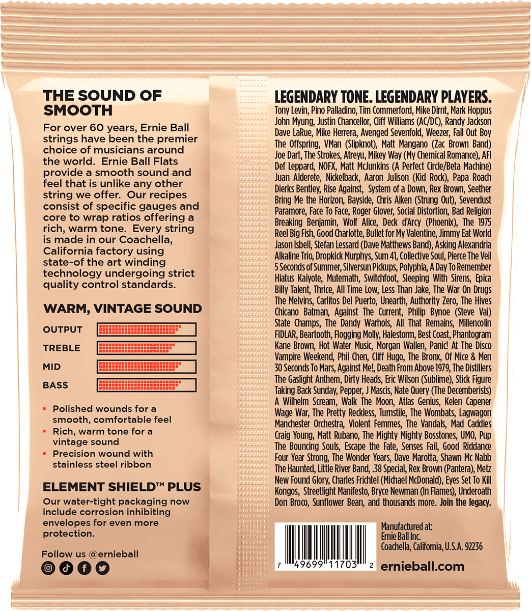 Ernie Ball Slinky Flats Bass Short Scale 45-105 - E-Bass Saiten - Variation 1