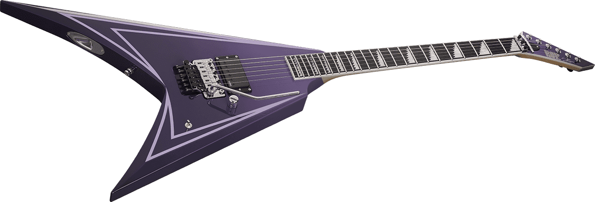 Esp Alexi Laiho Hexed Signature H Fr Eb - Purple Fade Satin W/ Ripped Pinstripes - E-Gitarre aus Metall - Variation 1